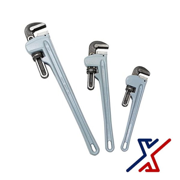 X1 Tools Aluminum Pipe Wrench Set of 3 14, 18 and 24 1 X1E-HAN-WRE-PIP-9050x1 - main
